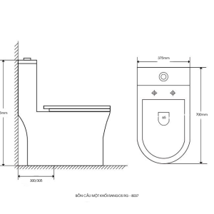 Alternative view of BỒN CẦU MỘT KHỐI RANGOS RG-8037
