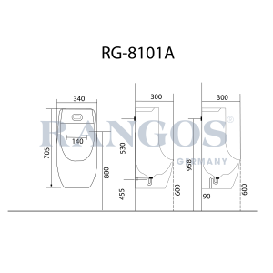 Alternative view of TIỂU NAM TREO TƯỜNG CẢM ỨNG RANGOS RG-8101A