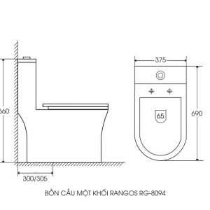 Alternative view of BỒN CẦU MỘT KHỐI RANGOS RG-8094